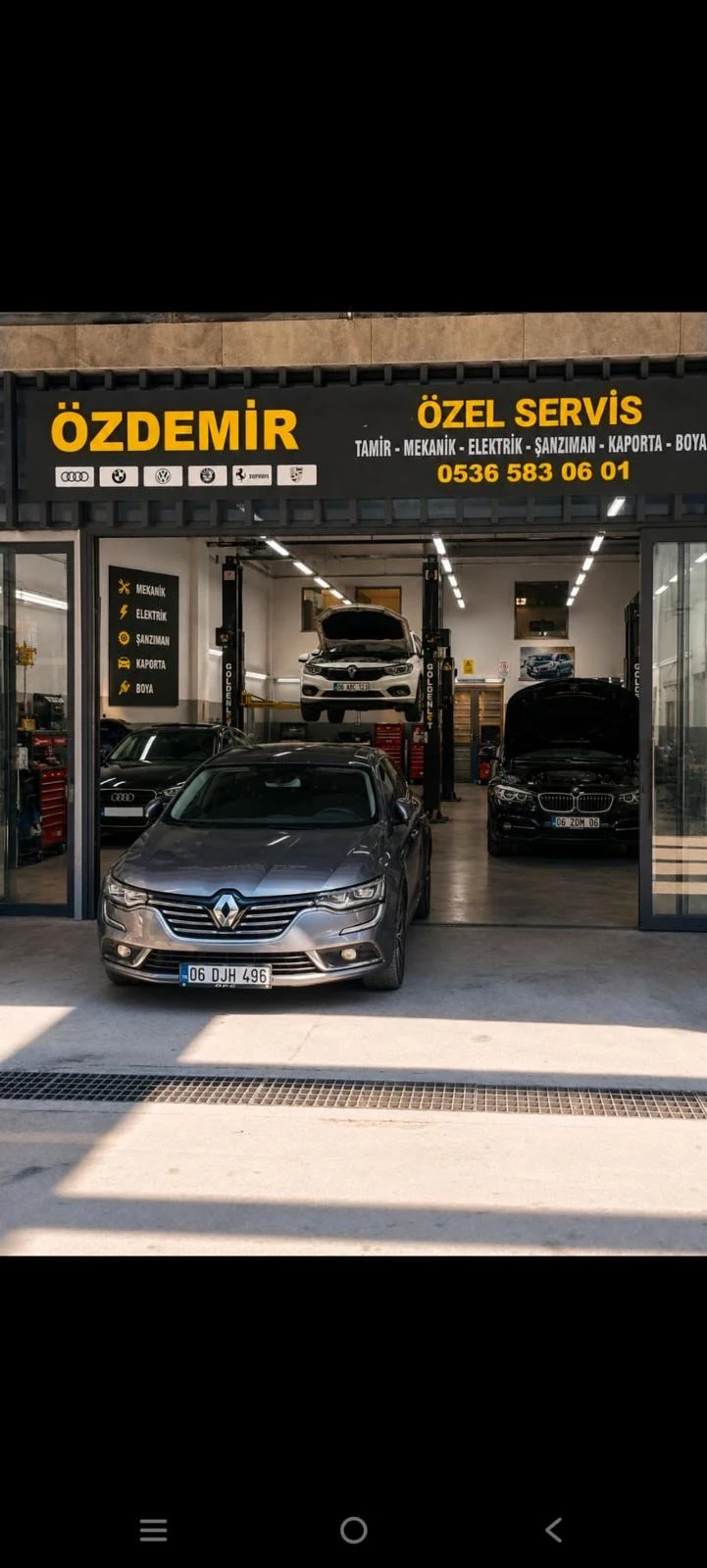 Özdemir Özel Servis girişi ve atölye